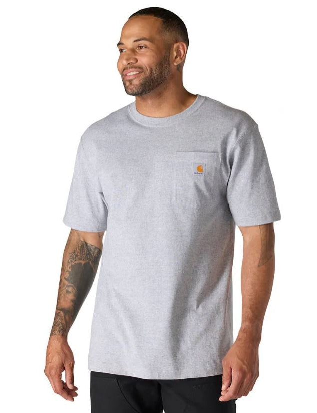 GREY - Loose Fit Heavyweight Short-Sleeve Pocket T-Shirt