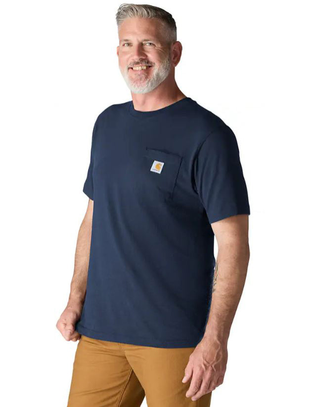 NAVY- Loose Fit Heavyweight Short-Sleeve Pocket T-Shirt