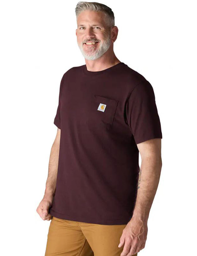PORT MAROON - Loose Fit Heavyweight Short-Sleeve Pocket T-Shirt